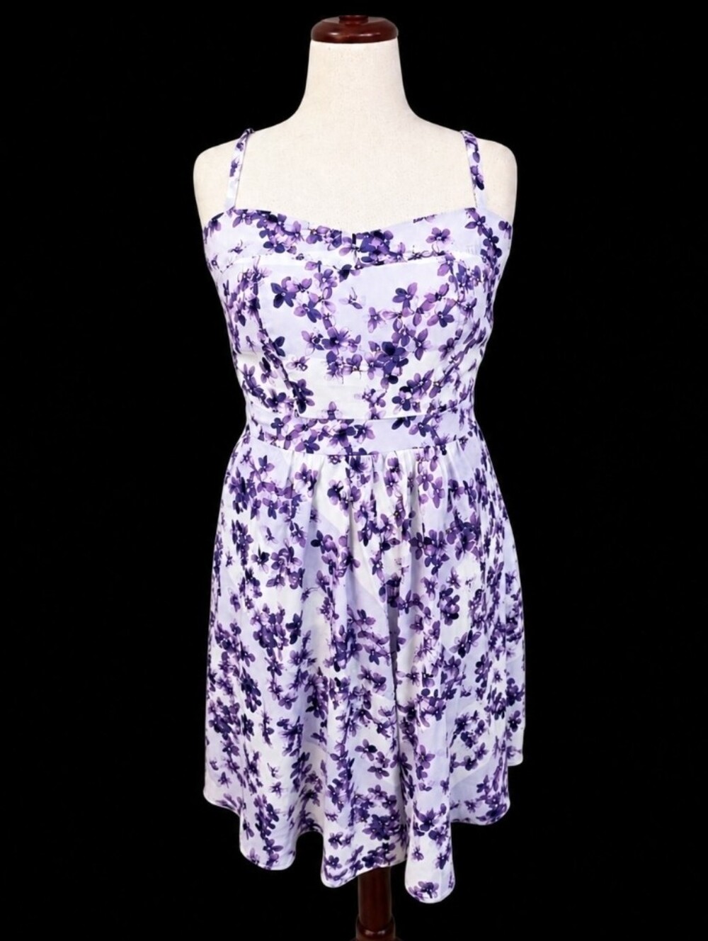City Chic Purple Floral Midi Dress Size 14 (6197)